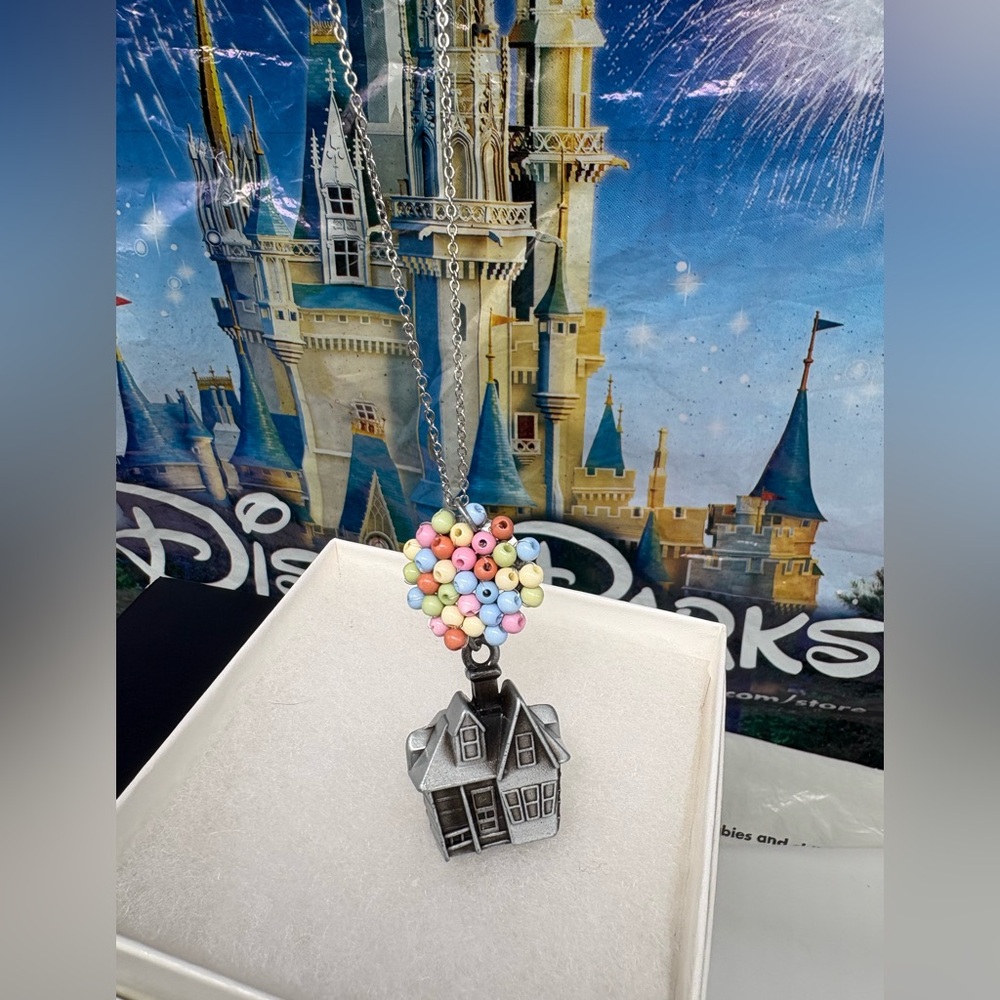 Disney Parks Pixar Up House with Balloons Pendant Necklace